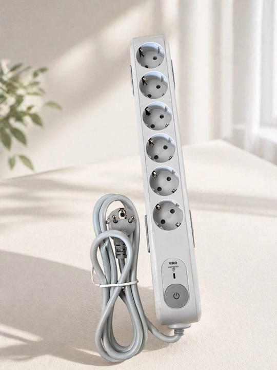 6 rozetkali uzaytirgich pilot udlinitel multilet 1.5 metr kabel kuchlanishdan himoya
