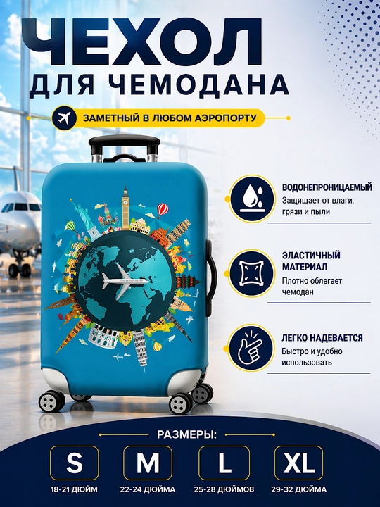 Эластичный защитный чехол для чемодана, водоотталкивающий, защита от царапин и грязи - 