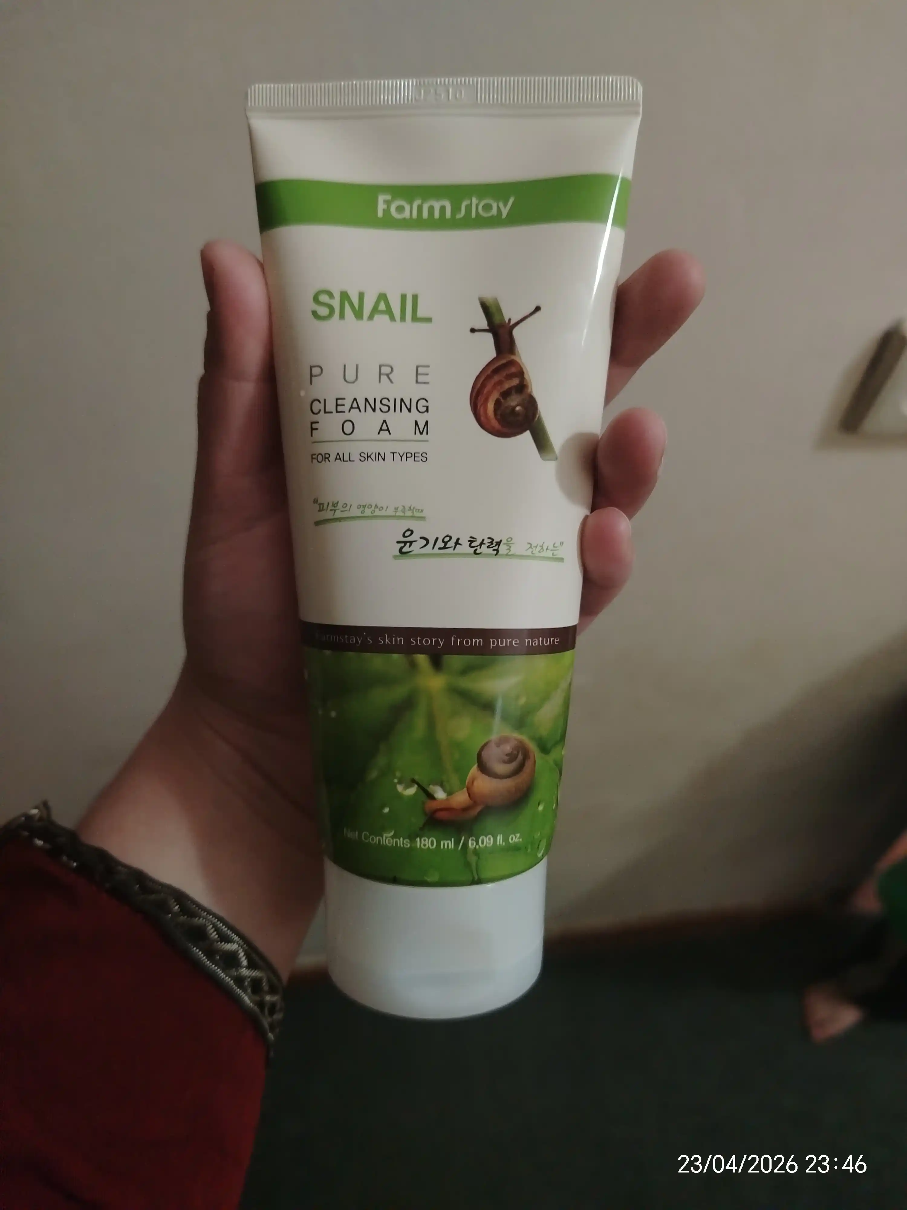 Farmstay yuz yuvish ko'pigi salyangoz mucinli Snail Pure Cleansing Foam tozalovchi