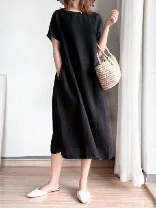 Ayollar uchun yozgi oversize midi ko‘ylak - 
