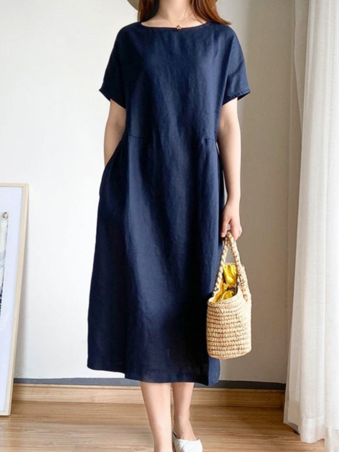 Ayollar uchun yozgi oversize midi ko‘ylak - 