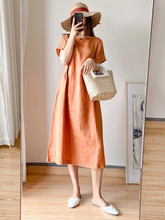 Женское летнее платье oversize миди