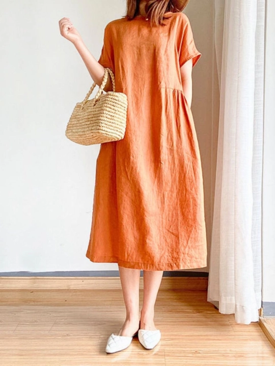 Ayollar uchun yozgi oversize midi ko‘ylak - 