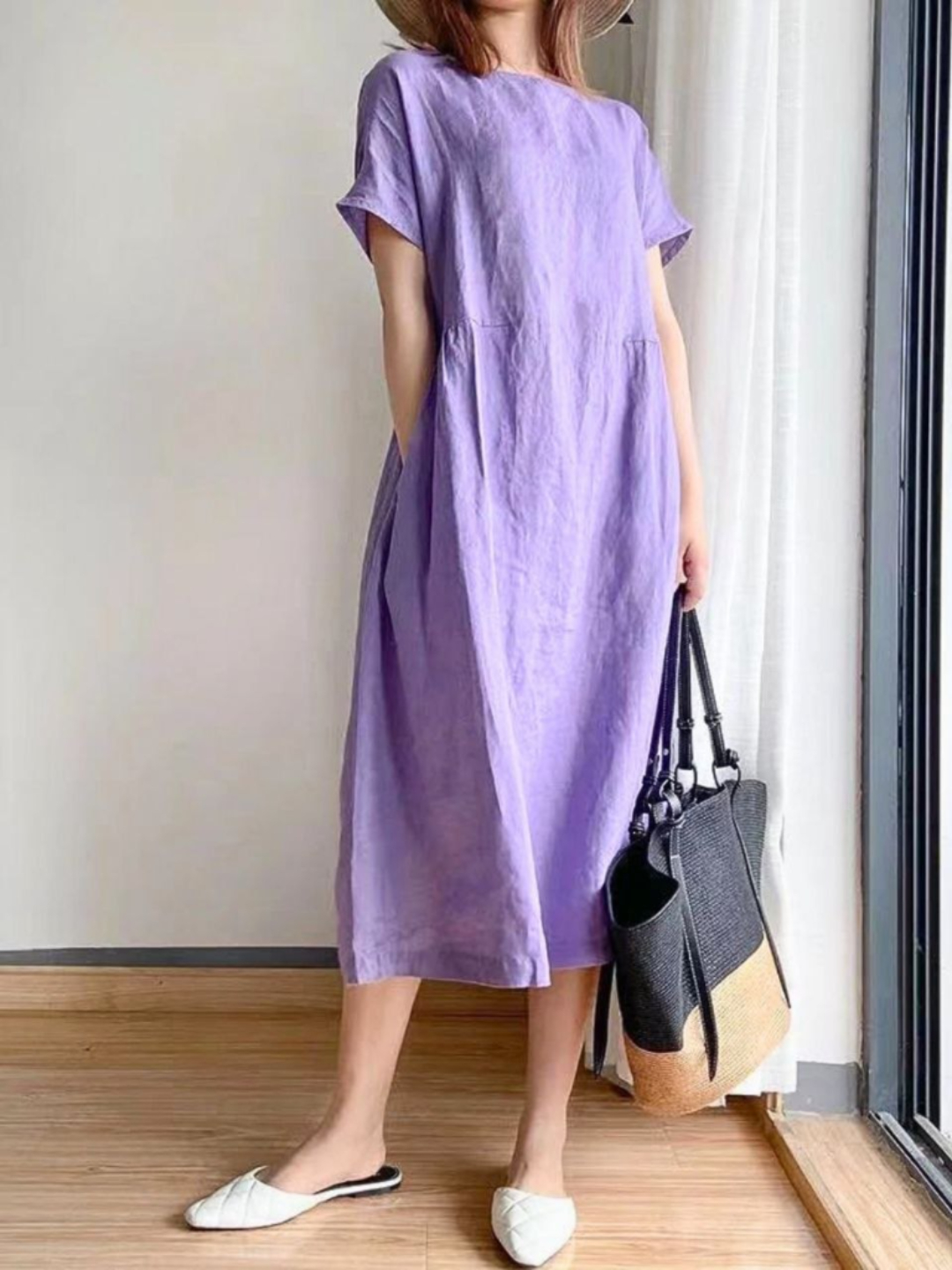 Женское летнее платье oversize миди
