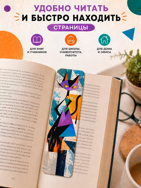 Kitob uchun xatcho'plar, Mushukli xatcho‘plar 10 dona laminatsiyalangan yumaloq burchakli
