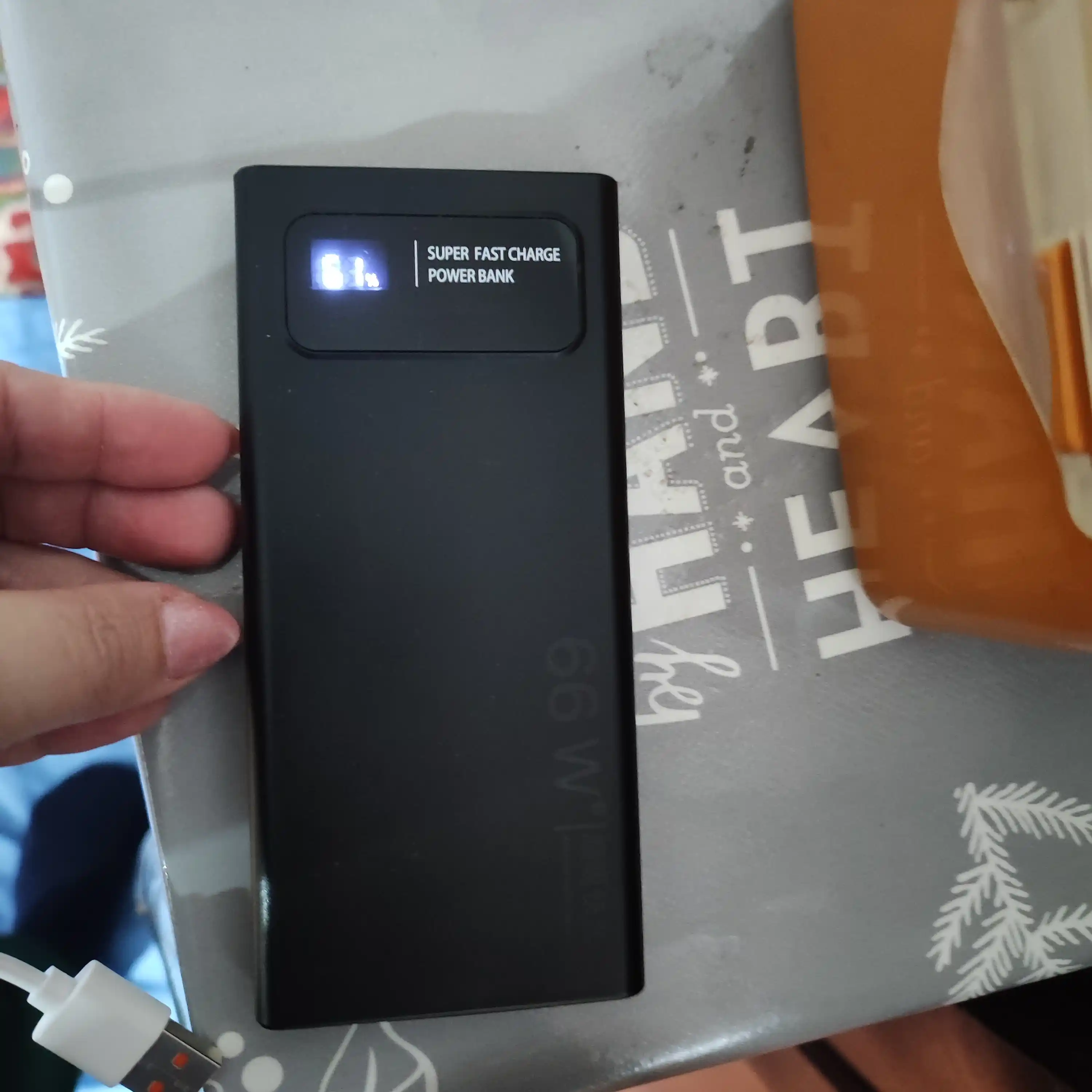 Tashqi Power Bank batareyasi, 66W, 20000 mA, tez zaryadlash, 22,5 Vt