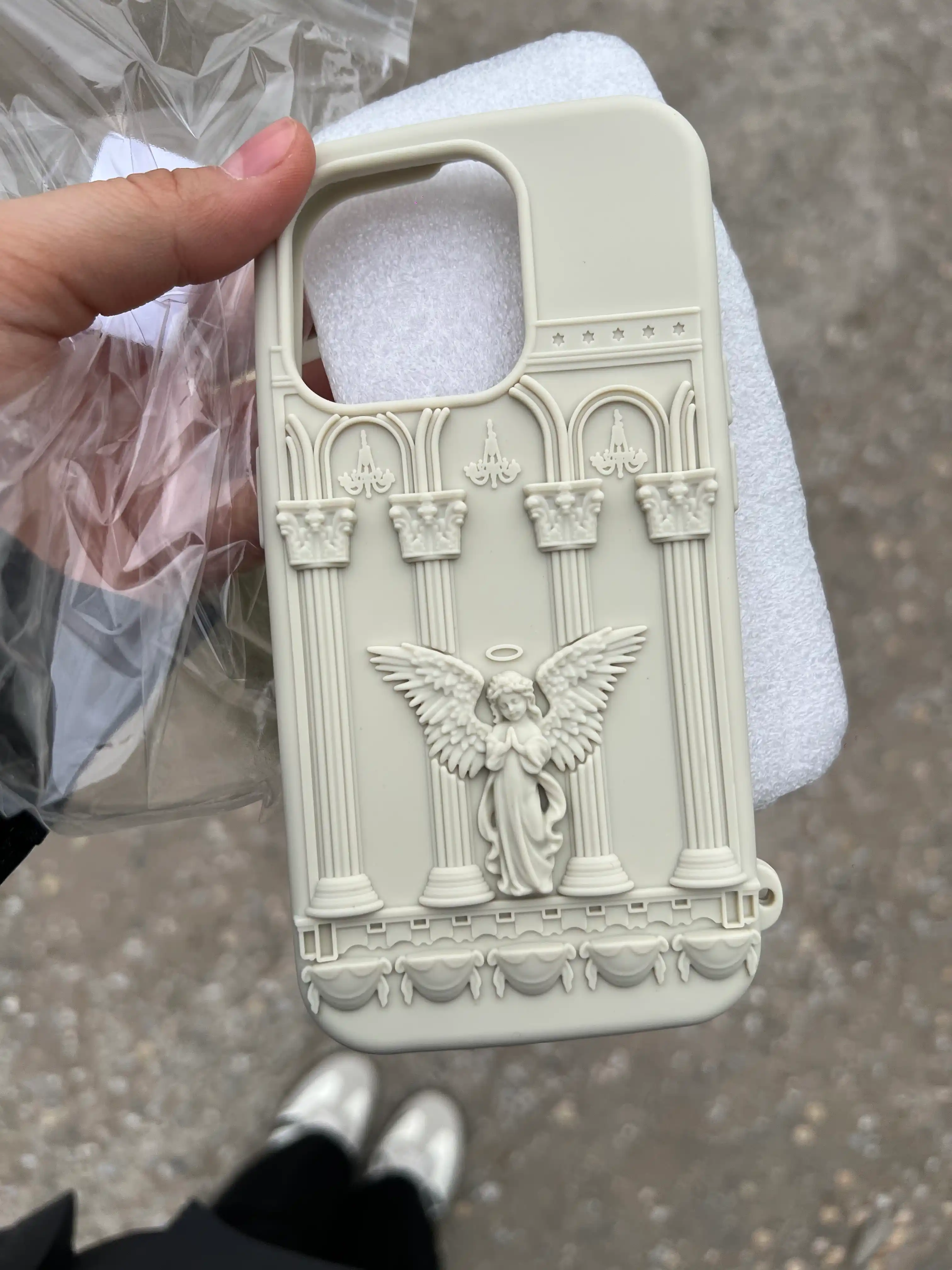 IPhone g‘ilofi, oq, kulrang g‘ilof, 13, 14, 15, 16, PRO, PRO MAX