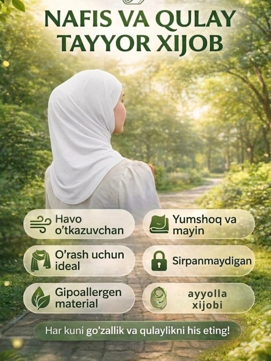 Chechenka xijob ro'moli o'rash uchun qulay onson kiyiladigan xijob ro'mol sport ro'moli