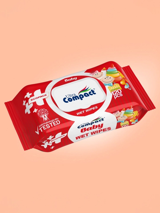 ULTRA COMPACT детские влажные салфетки "Эко пакет", с крышкой, 120 шт