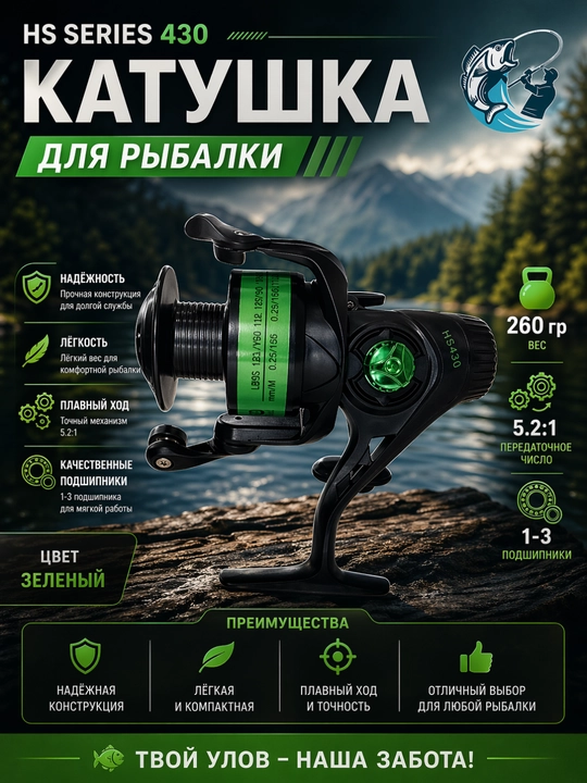 Baliq ovi uchun inertsiyasiz g'altak hs series - 