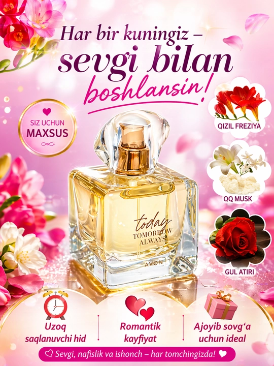 Barqaror parfum — birinchi nafasdanoq maftun etuvchi nozik ayolbaxsh hid, 50 ml