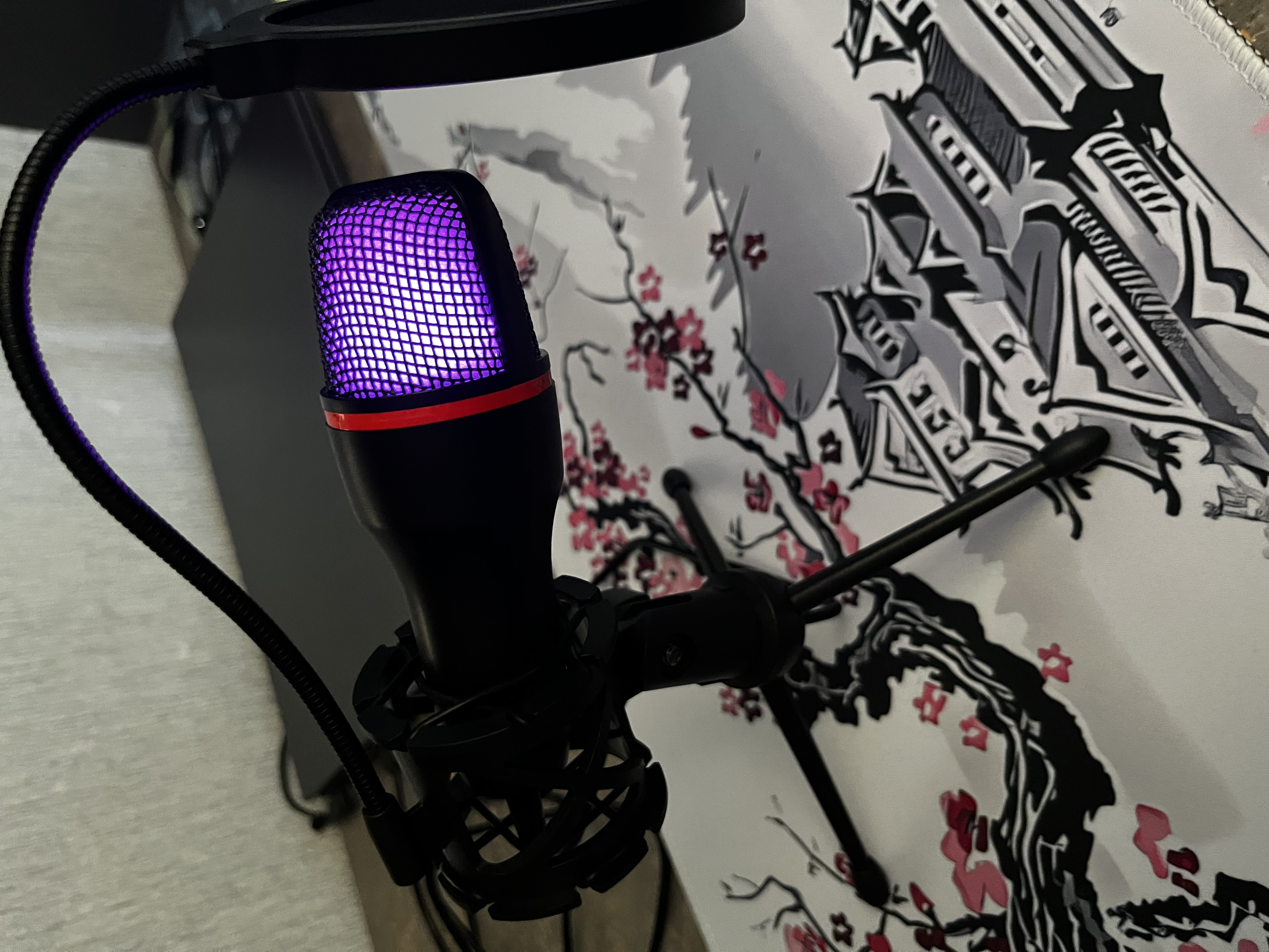 Микрофон игровой для компьютера, USB микрофон с RGB подсветкой, проводной, конденсаторный