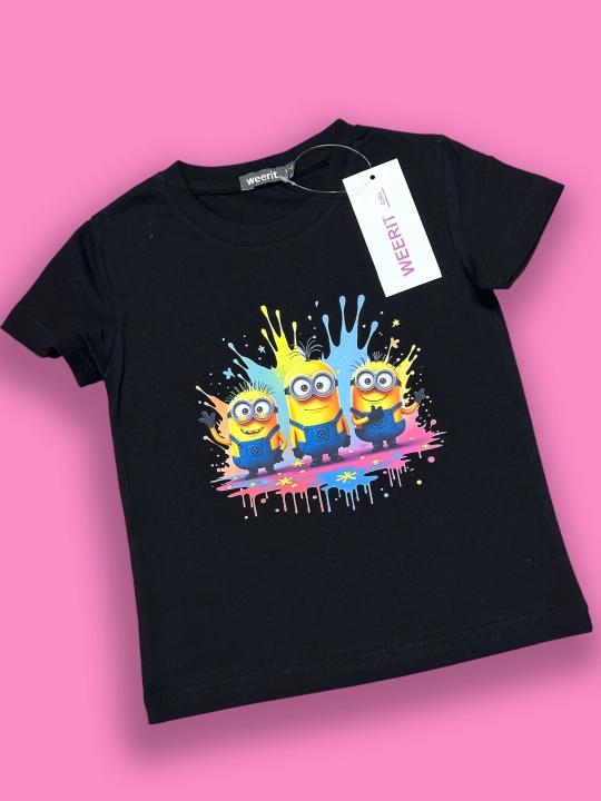 Детская футболка WEERIT MINIONS 100% хлопок, для мальчиков и девочек 4–11 лет