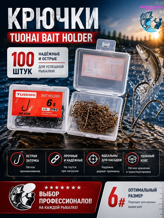 Крючки рыболовные TUOHAI BAIT HOLDER - 