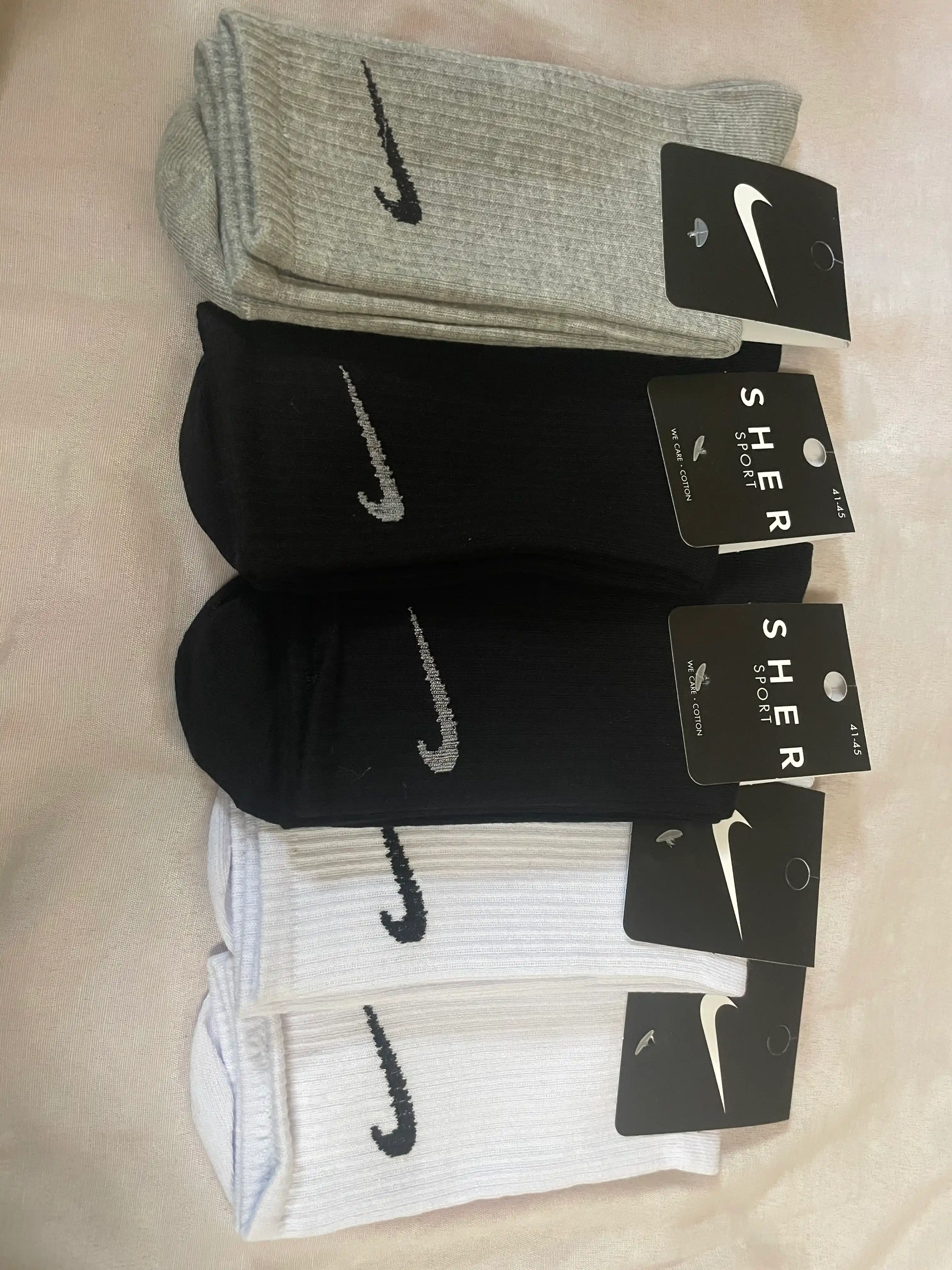 Носки Nike длинные 5 пар, 41-44, хлопок, спортивные, мужские и женские, одежда для спорта