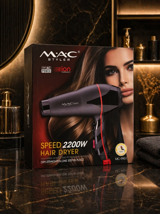 Soch fen MAC Styler, professional fen 2200W, soch quritgich, 3 rejim, 2 nasadka