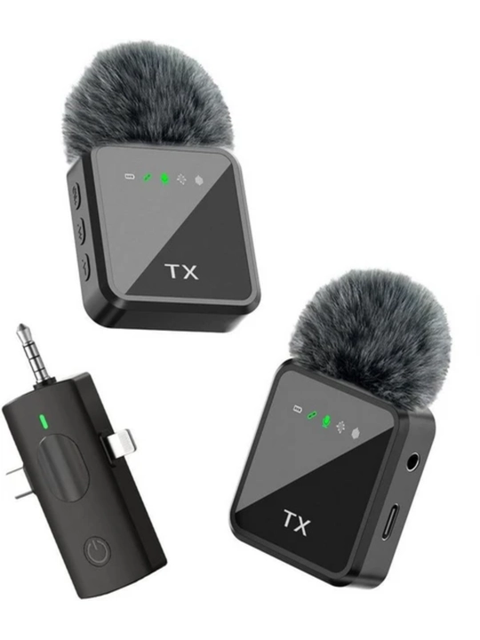 Simsiz mikrofon petlichka Android/iPhone uchun, Type-C, Lightning