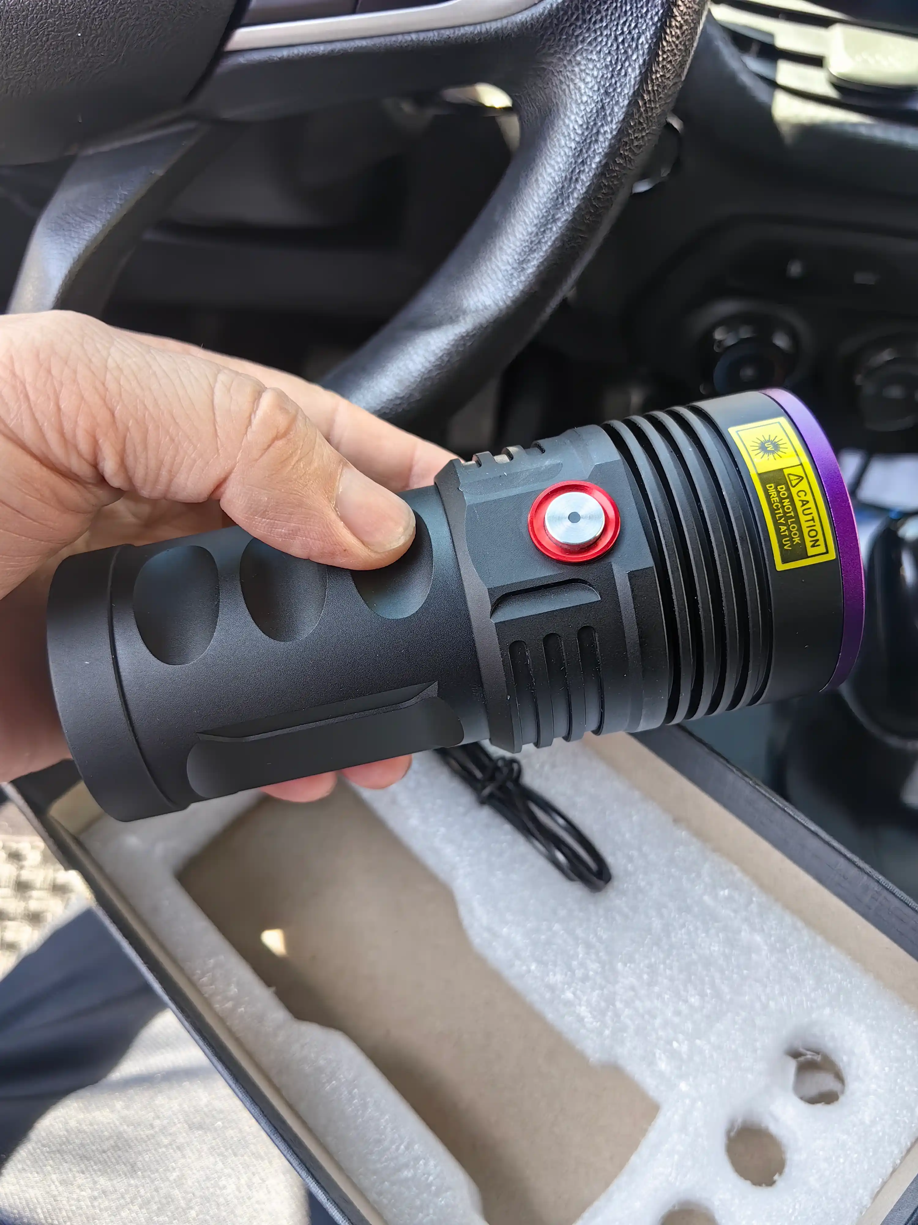 Ultrabinafsha fonar UV LED alyuminiy korpusli, Type-C zaryadlash bilan