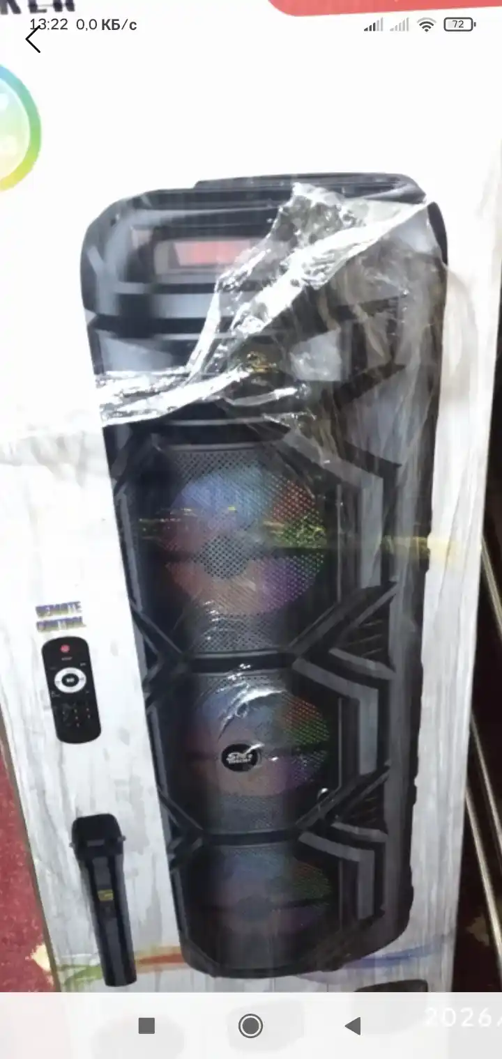 Karaoke kolonka ZQS8308, simsiz mikrofon, pultli, RGB yorug'lik, Bluetoothli
