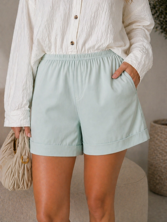 Ayollar paxtali shorti, yumshoq va qulay, bazaviy model, S M L, Pink Island