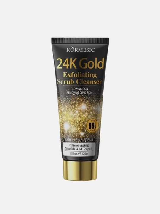 KORMESIC 24K Gold skrab-ko'pik yuvish vositasi, chuqur tozalash va teri yorqinligi, 100 g
