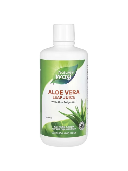 Nature's Way Aloe Vera bargi sharbati, hazm qilish va teri uchun, 1 litr