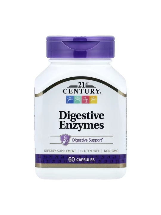 Digestive Enzymes (Enzimlar) 21st Century 60 kapsula hazm qilish uchun, Halol