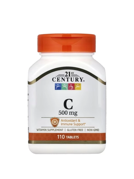 C vitamini (Vitamin C) immun tizimi va teri uchun 500 mg 21st Century vitaminlari, 250 tab