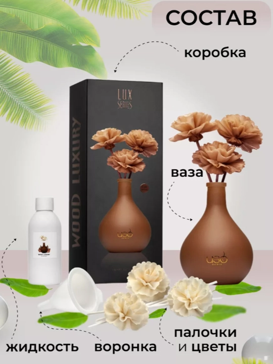 Парфюм для дома и офиса аромамДиффузор Lux Double Cream Lux Gren Tea Peony Wood Luxury 150м