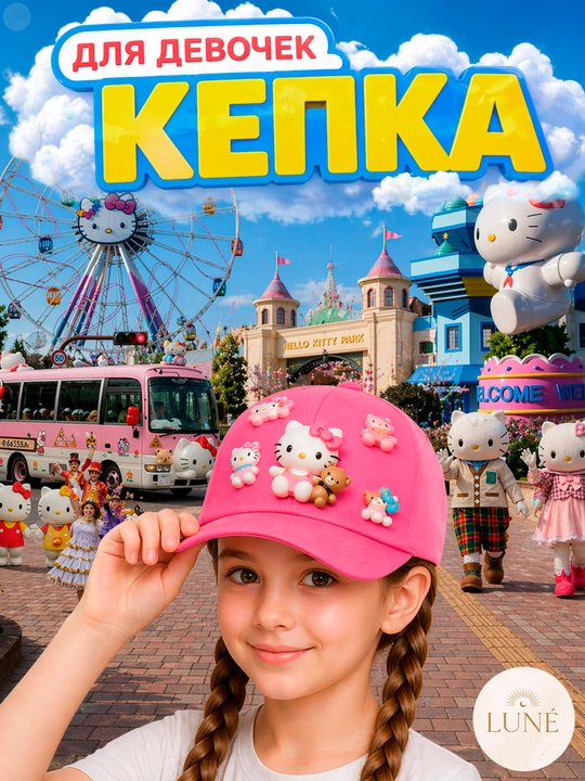 Кепка для девочек Хеллоу Китти, Микки Маус, Зверополис, кепка для девочек, кепка детская - 