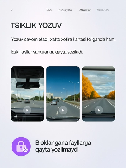 Videoregistrator 4K GPS Wi-Fi, 2 kamera, Parking Monitoring, G-Sensor, 64GB MicroSD bilan 7