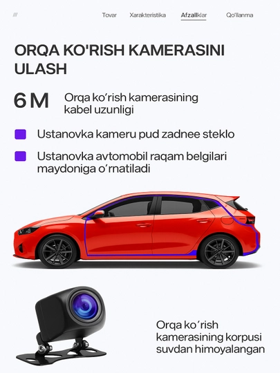 Videoregistrator 4K GPS Wi-Fi, 2 kamera, Parking Monitoring, G-Sensor, 64GB MicroSD bilan 10