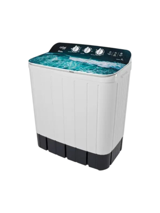 Artel TG70P kir yuvish mashinasi, 7 kg yarim avtomat, yashil/oq rangli, siqish imkoniyati bilan, 2 bakli