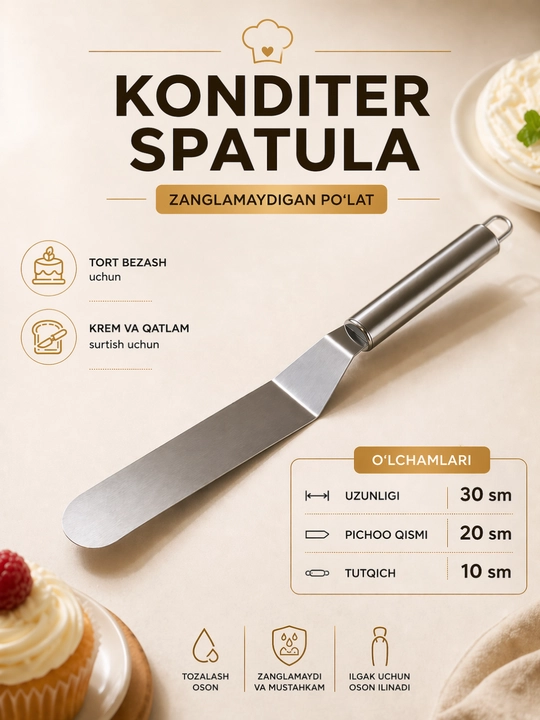 Кондитерский шпатель, шпатель для торта, шпатель для нанесения крема, кондитерский шпатель - 
