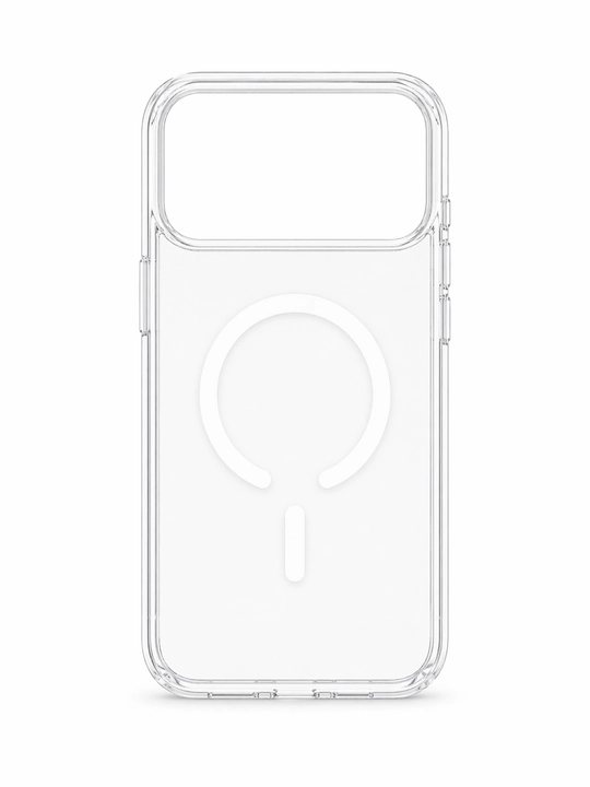 IPhone 17 Pro Max uchun MagSafe’li shaffof silikon g‘ilof, zarbaga chidamli 15/16/17ProMax