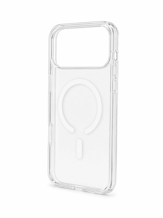 IPhone 17 Pro Max uchun MagSafe’li shaffof silikon g‘ilof, zarbaga chidamli 15/16/17ProMax