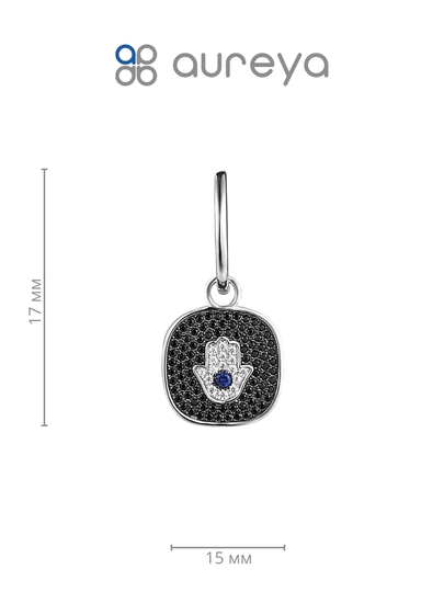 Серьги из серебра 925 пробы с родием, вставки: Фианит (E316085BSNZSK925)
