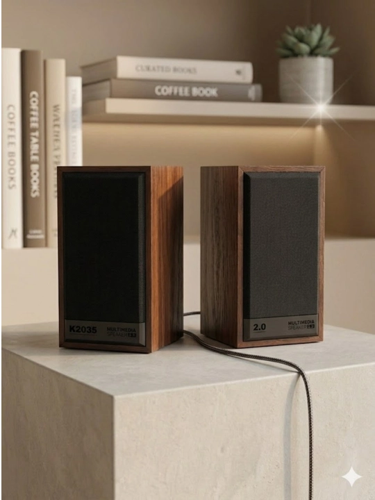 Акустическая система 2.0 K2035 Wooden Box, USB колонки для компьютера и ноутбука