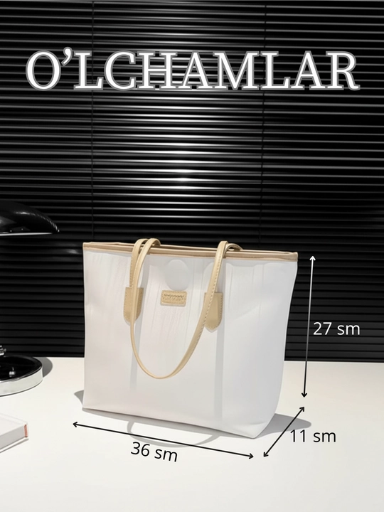 Ayollar sumkasi, shopper, yelkama, kundalik, sig'imli, ish va o'qish uchun A4, ekocharm
