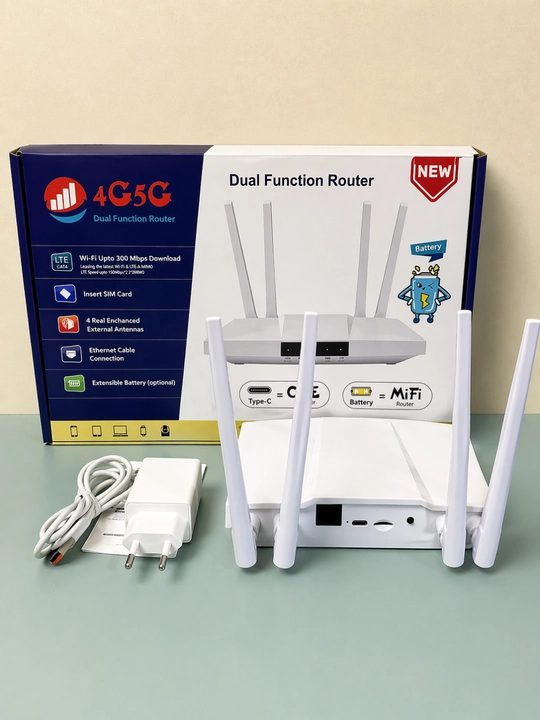 Yuqori sifatli 4G Wi-Fi router, SIM-karta sloti bilan, ikki diapazonli, 4 ta antenna bilan