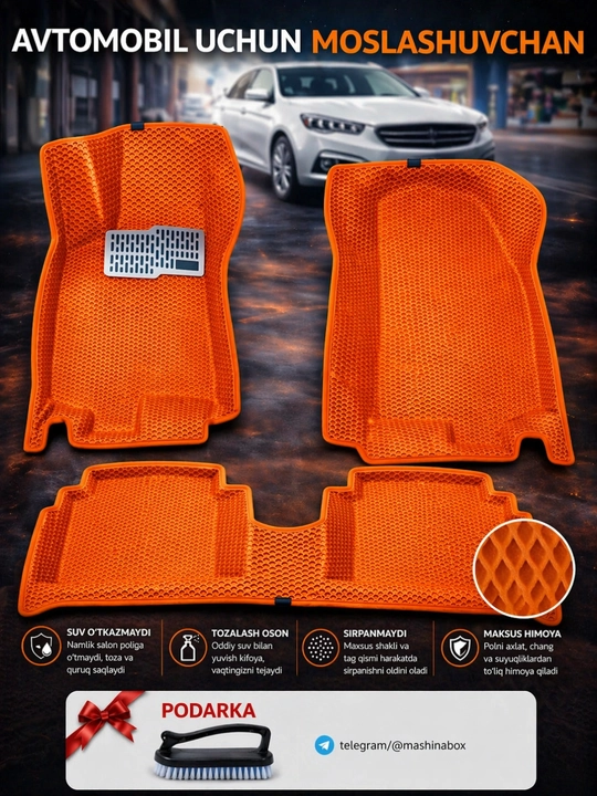 Evakor 5D polik+sovg`a: Cobalt, Lacetti, Tracker, Onix, Nexia, Spark, Damas himoya
