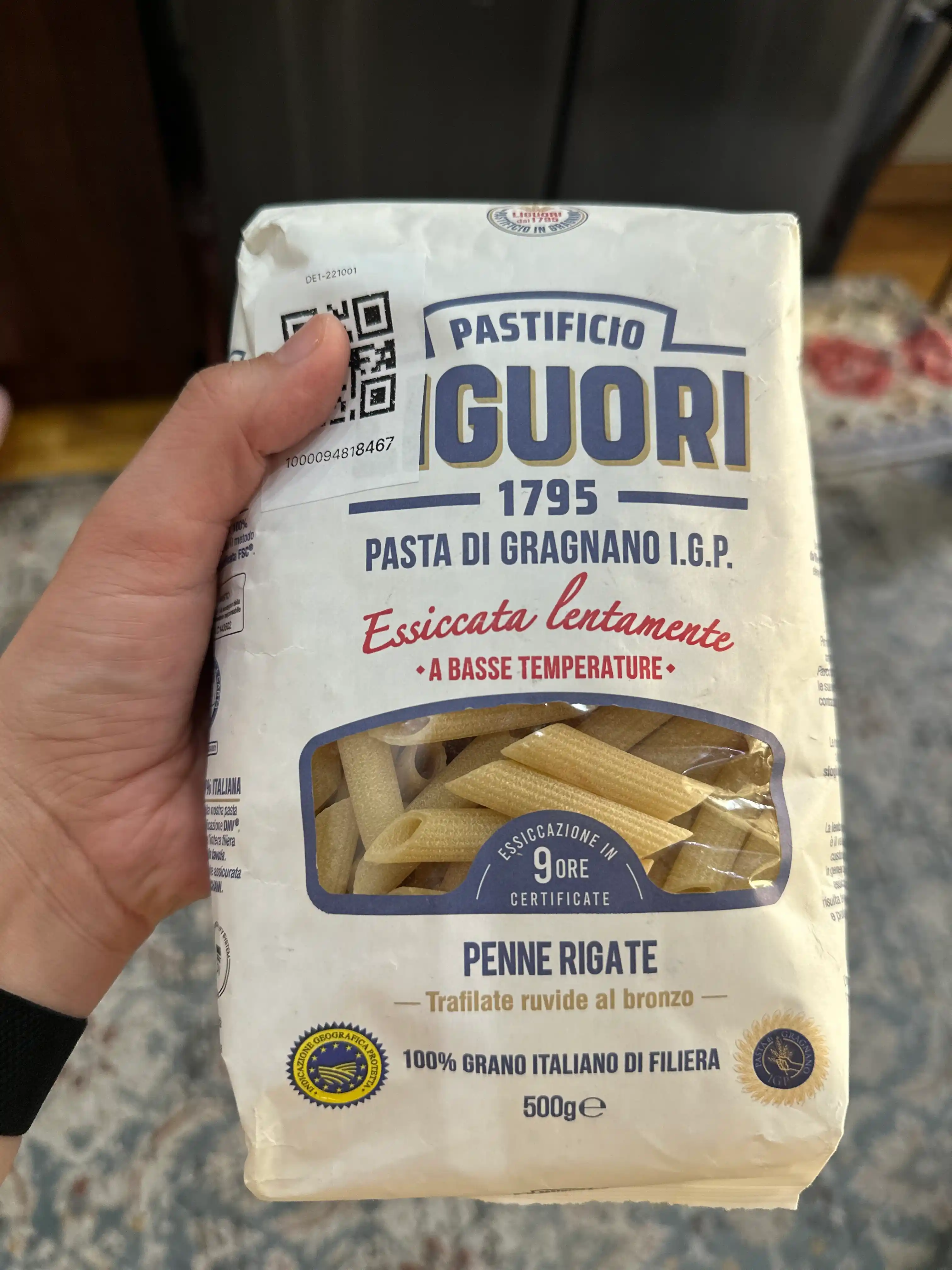 Liguori Gragnano PGI Rigate Penne — Italyan makaronlari (penne), 500 g
