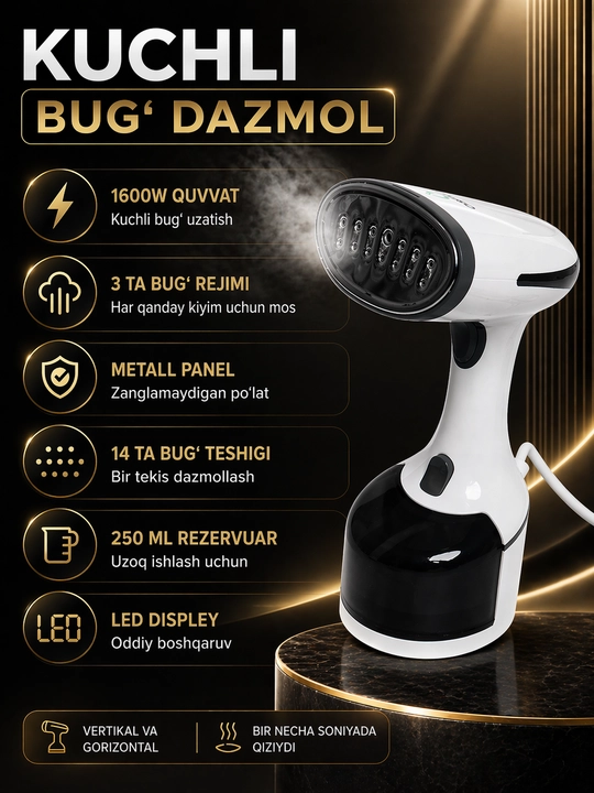 Osman Elite Steam Pro qo‘l bug‘latgichi, 2000 Vt