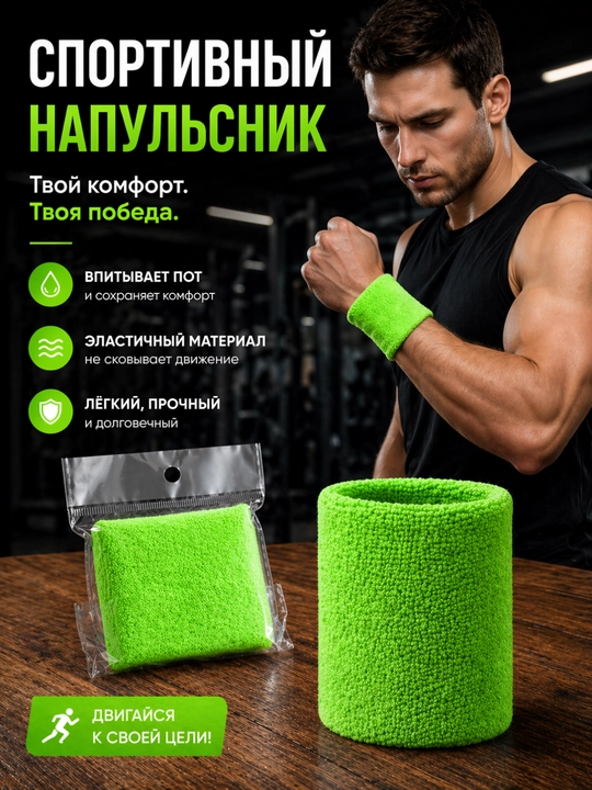Fitnes uchun sport bilaguzugi, sport uchun sochiqsimon bilaguzuk, terni shimuvchi - 
