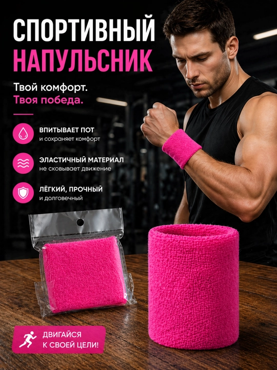 Fitnes uchun sport bilaguzugi, sport uchun sochiqsimon bilaguzuk, terni shimuvchi - 