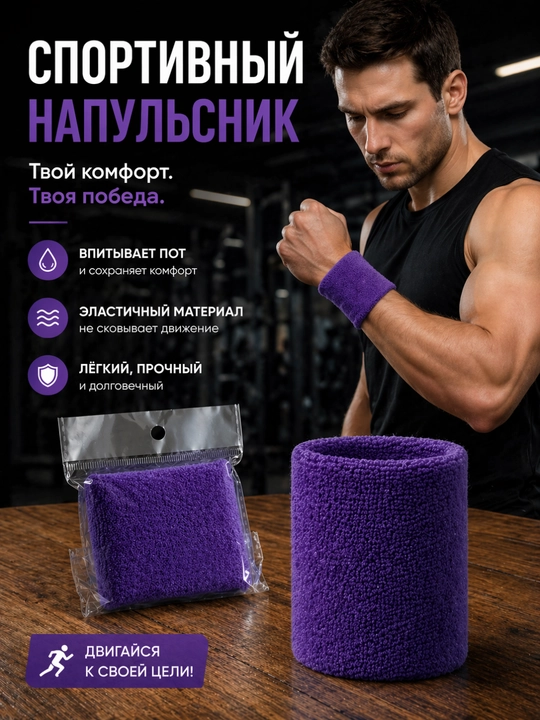 Fitnes uchun sport bilaguzugi, sport uchun sochiqsimon bilaguzuk, terni shimuvchi - 