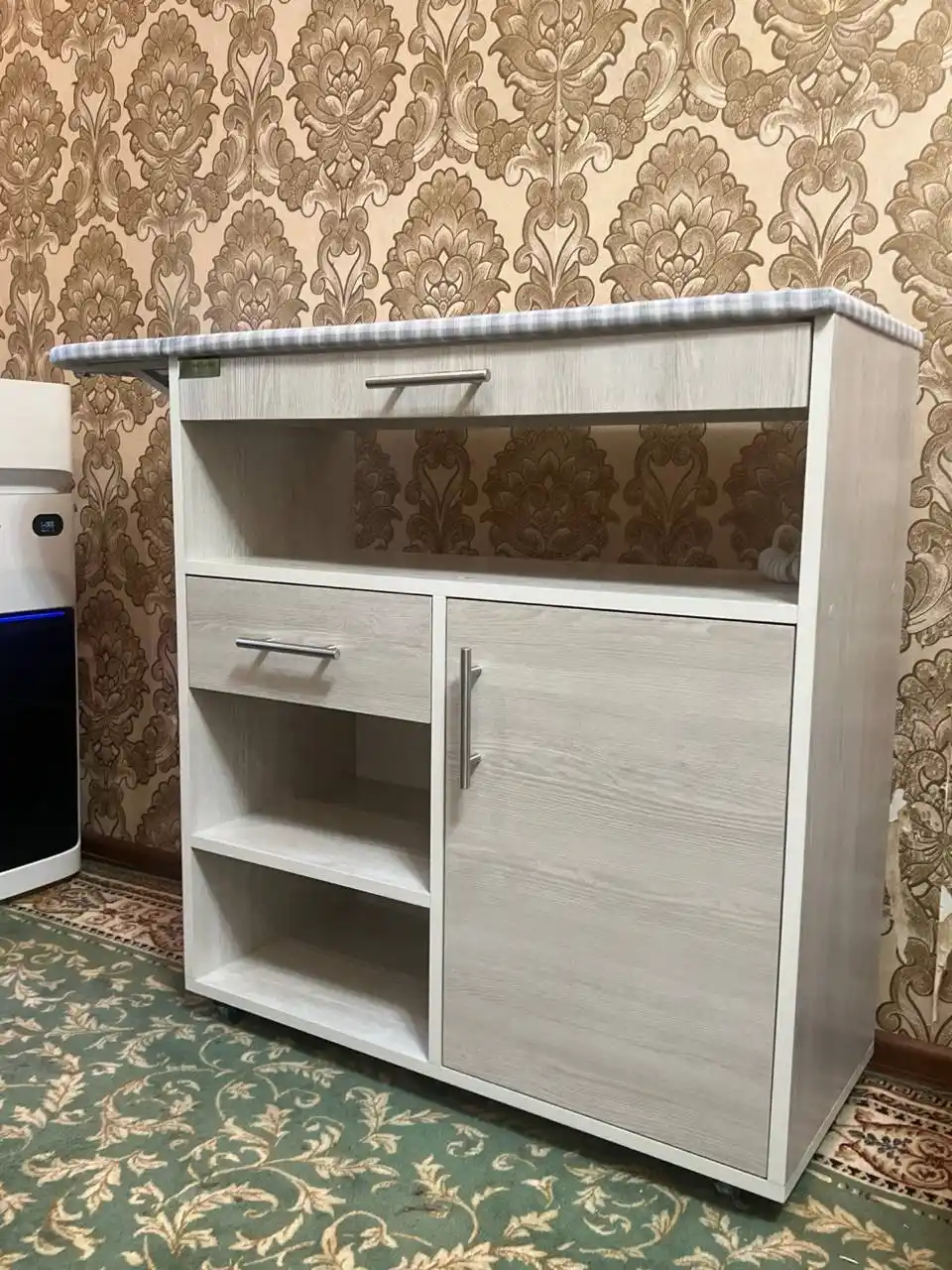 Ko‘p funksiyali  Dazmol shkafi, polkasi, tortma sushilkasi,  komod, roliki, 5-tasi 1 da