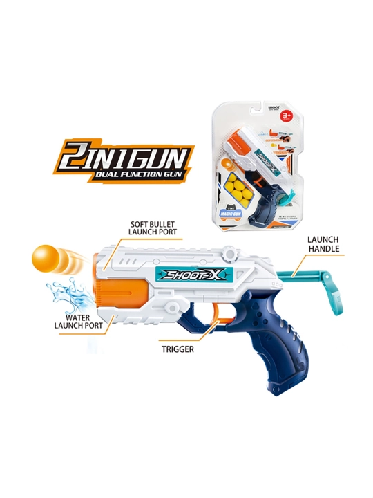 Magic Gun 2 ta 1 Blaster: Suv va Yumshoq shariklar NO.849-32