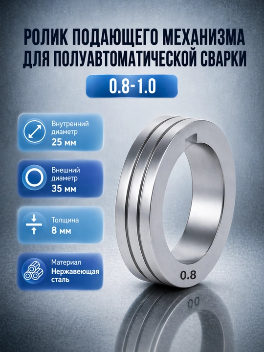 Ролик подачи проволоки для полуавтомата MIG/MAG, разные размеры - 