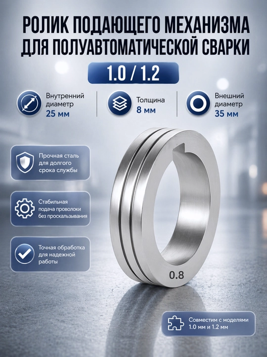 Ролик подачи проволоки для полуавтомата MIG/MAG, разные размеры - 